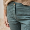 Pantalón sostenible Faren Azul Aguamarina de Lino y Algodón Orgánico
