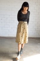 Falda midi Galia beige lluvia sideral