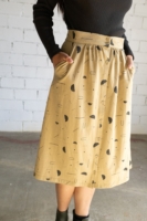 Falda midi Galia beige lluvia sideral