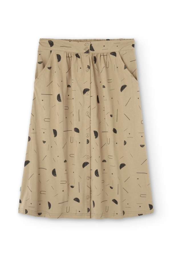 Falda midi Galia beige lluvia sideral