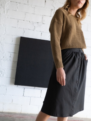 Falda midi Galia negro eclipse