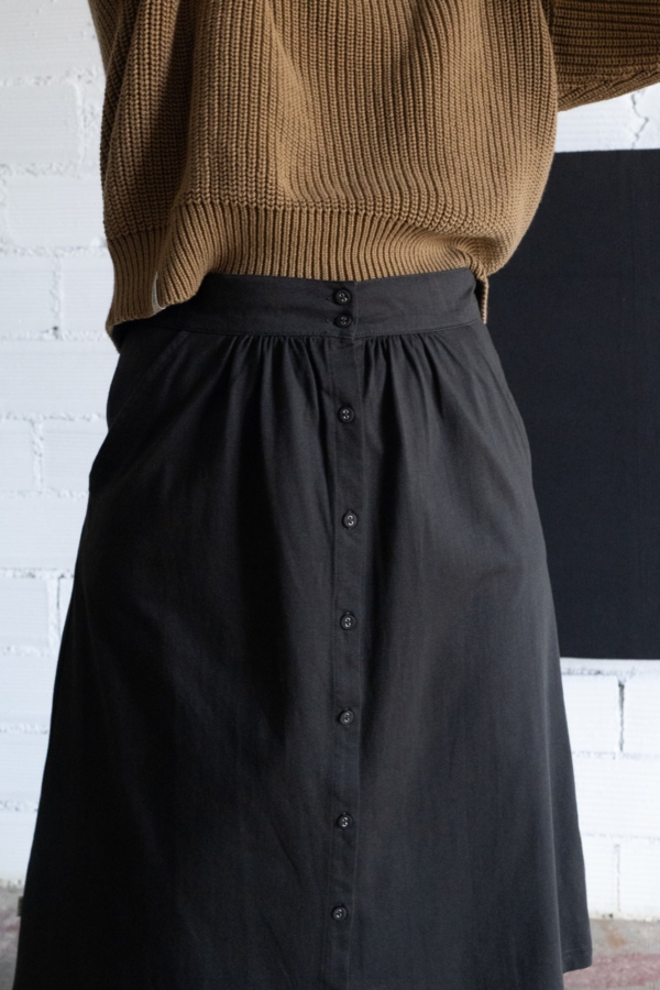 Falda midi Galia negro eclipse