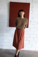 Falda midi Galia rojo marte