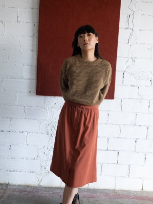 Falda midi Galia rojo marte