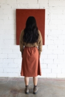 Falda midi Galia rojo marte