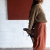 Falda midi Galia rojo marte