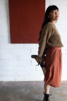 Falda midi Galia rojo marte