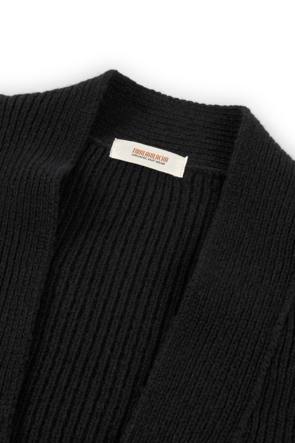 Chaqueta larga Gonda negro lana merino