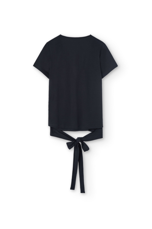 Camiseta Hagne cruzada Tencel negro