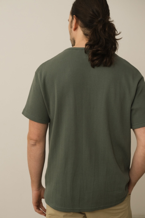 Camiseta unisex Harmony waffle azul aguamarina