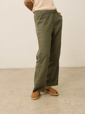 Pantalón Henna Oversized Lino Verde