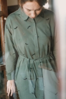 Vestido Camisero Janire Trazos Verde