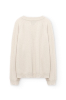 Jersey merino y cachemir escote en V beige