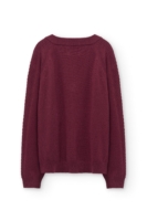 Jersey merino y cachemir escote en V granate