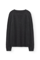Jersey merino y cachemir escote en V gris carbón