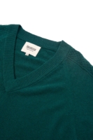 Jersey merino y cachemir escote en V verde bosque