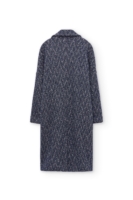 Abrigo oversized lana virgen y algodón orgánico azul arándano