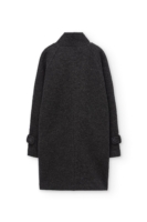 Abrigo cuello alto 100% lana merino gris antracita