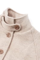 Abrigo cuello alto 100% lana virgen beige