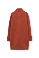 Abrigo cuello alto 100% lana virgen rojo amapola