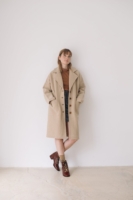 Abrigo largo 100% lana merino beige