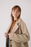 Abrigo largo 100% lana merino beige