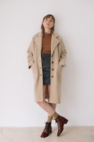 Abrigo largo 100% lana merino beige