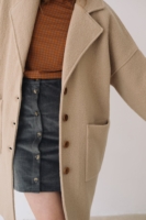 Abrigo largo 100% lana merino beige