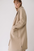 Abrigo largo 100% lana merino beige