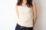 Top acanalado lana merino beige