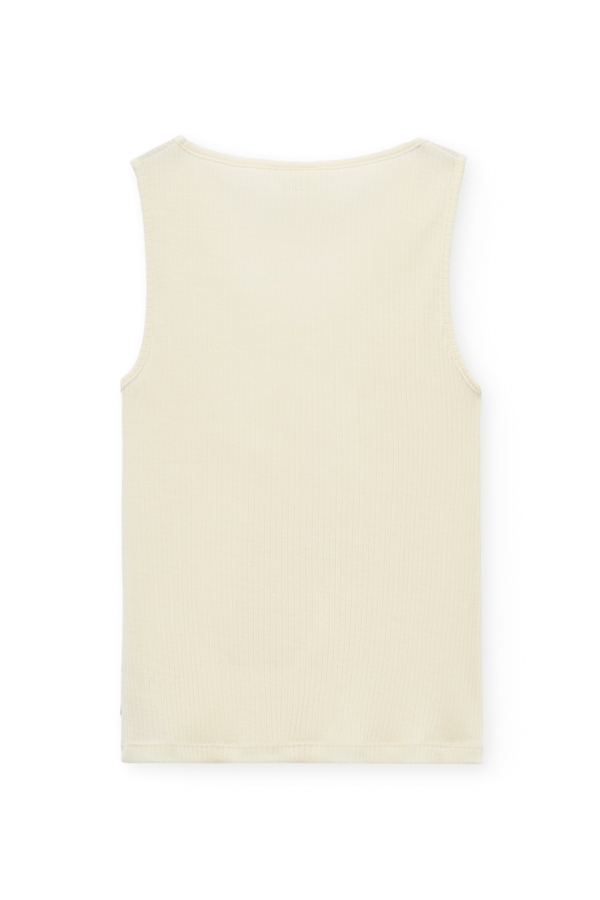 Top acanalado lana merino beige