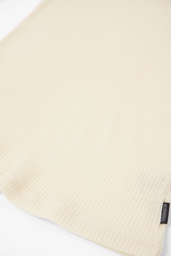 Top acanalado lana merino beige