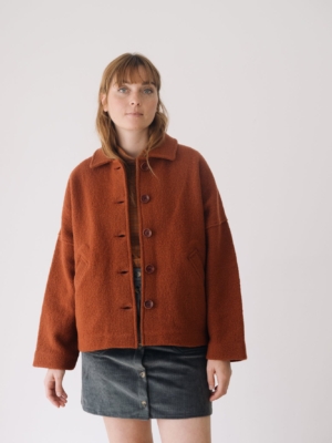 Chaqueta corta 100% lana merino rojo
