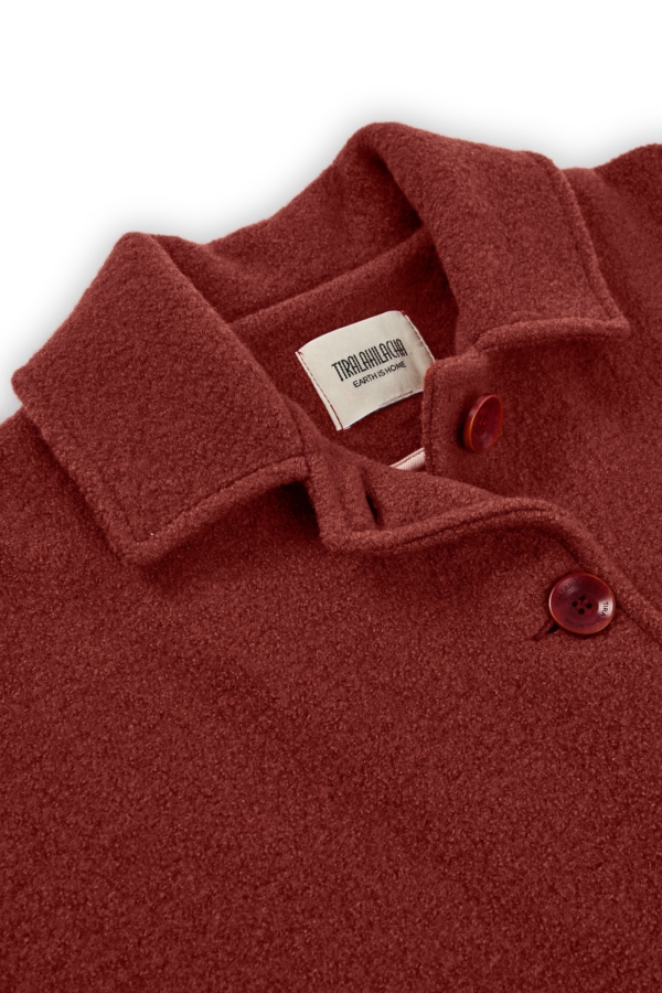 Chaqueta corta 100% lana merino rojo