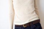 Top cuello cisne lana merino beige