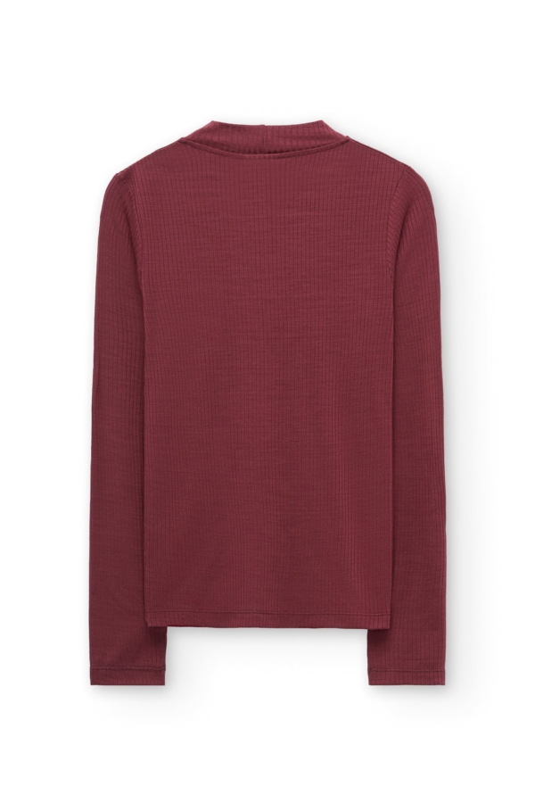 Top cuello cisne lana merino granate
