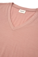 Top escote V de lana merino rosa empolvado