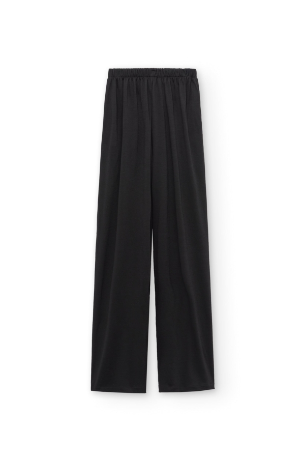 Pantalón ancho de lana merino gris antracita
