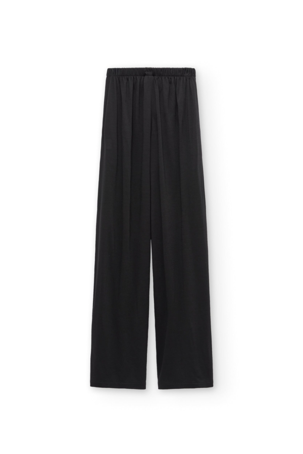 Pantalón ancho de lana merino gris antracita