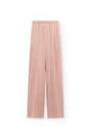 Pantalón ancho de lana merino rosa empolvado