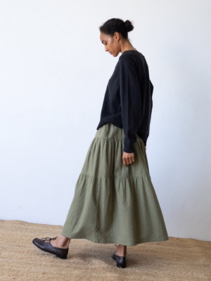tiralahilacha-organic-cotton-long-ruffle-skirt-in-olive-green-1