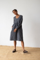Vestido midi de algodón orgánico azul arándano