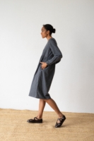 Vestido midi de algodón orgánico azul arándano