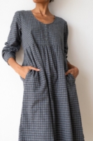 Vestido midi de algodón orgánico azul arándano
