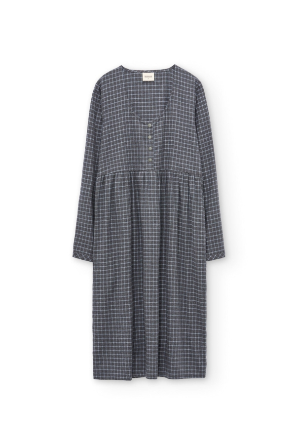 Vestido midi de algodón orgánico azul arándano