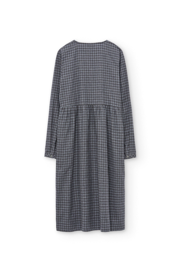 Vestido midi de algodón orgánico azul arándano