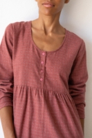 Vestido midi de algodón orgánico granate grosella