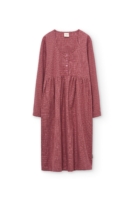 Vestido midi de algodón orgánico granate grosella