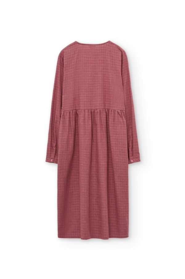 Vestido midi de algodón orgánico granate grosella