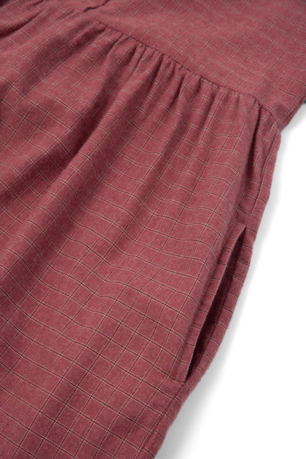 Vestido midi de algodón orgánico granate grosella